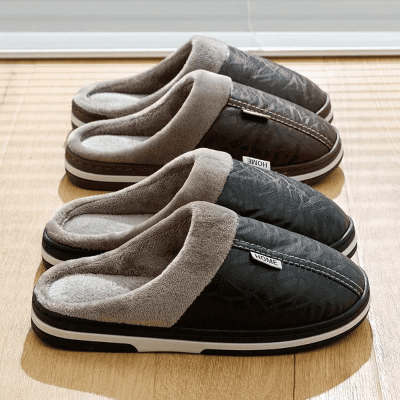 [Compre 1 Leve 2] Pantufla Ortopédica de Cuero – Interior Afelpado [Antiodor]