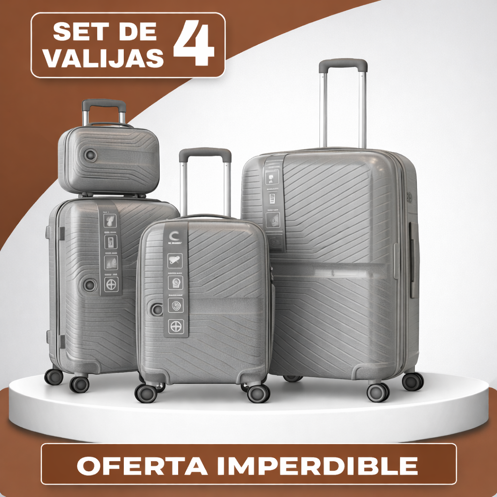 Set De 4 Valijas Rigidas Giro 360 (Perfectas para viajar)