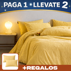 Promo 2x1: Ropa de Cama Completa en Algodón y Seda con Diseño Moderno + 2 Fundas de Almohada de REGALO