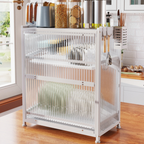 Set Completo de Escurridor en Acero Inoxidable con Tapas de Vidrio + Regalo: Kit de Utensilios de Cocina